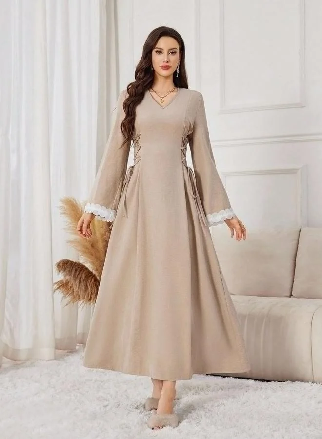 Take Two beige Women Beige Waist Tie Maxi Dress for Women | Best Price UAE